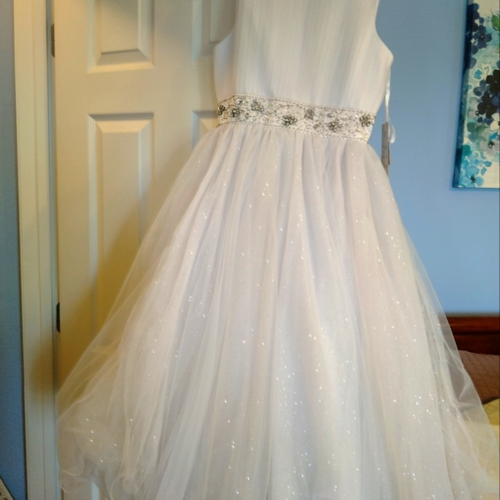 Chasing Fireflies Girl's white formal dress